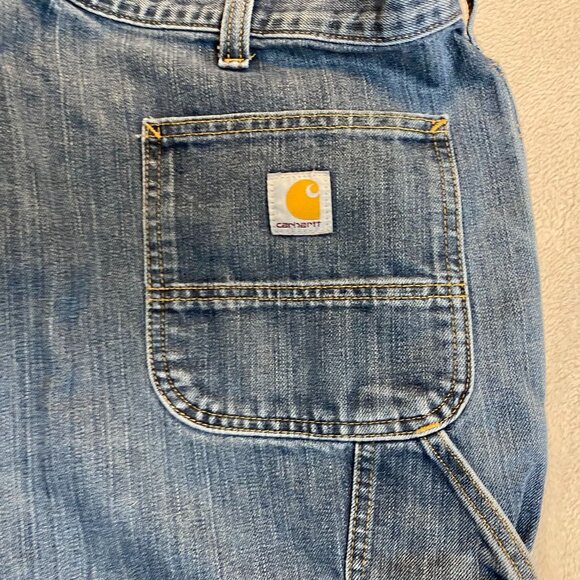 Carhartt Mens Carpenter Jeans 42x24 Relaxed Fit Denim Blue Cotton Blend Workwear - Picture 13 of 16